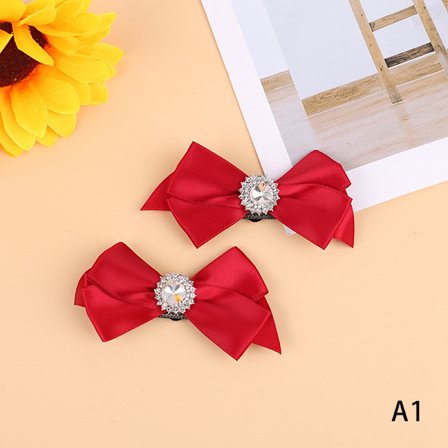 2:a Bow Shoe Clips Sko Spänne Brudsko DIY Skor Dekor Black