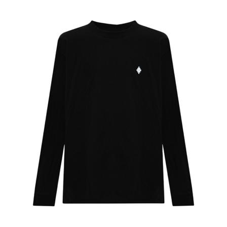 Marcelo Burlon, T-shirt with long sleeves Zwart, Heren, Maat:M