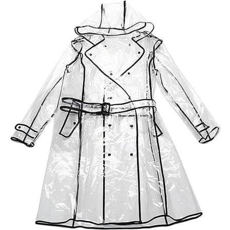 Bærbar vandtæt regnfrakke til kvinder, gennemsigtig genanvendelig regntæt