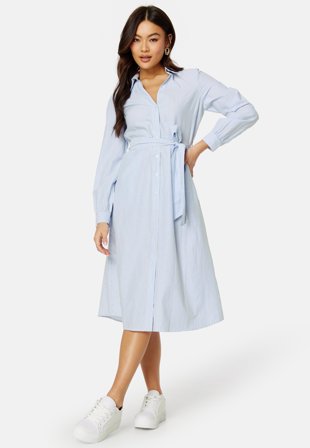 Happy Holly Elise shirtdress Light blue / White Klær