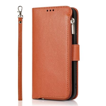 Stilrent Plånboksfodral med Dragkedja - iPhone 15 Pro Brown
