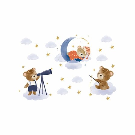 Et sett veggklistremerker, unger måne stjerner veggdekorasjon for Livin