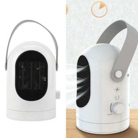 Bærbar Varmeblæser 600W, 180° rotation, hurtig opvarmning, lydløs, til kontor, hjem, EU, 220V/50HZ.pa