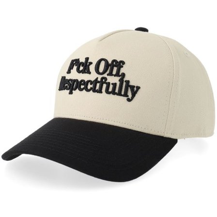 Iconic - Beige adjustable Keps - Off Respectfully Stone/Black A-frame Adjustable @ Hatstore
