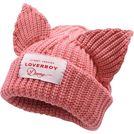 Kattöronmössa Söt Beanie Mössa Stickad Skallehatt Varm Slouchy Virkad Mössa
