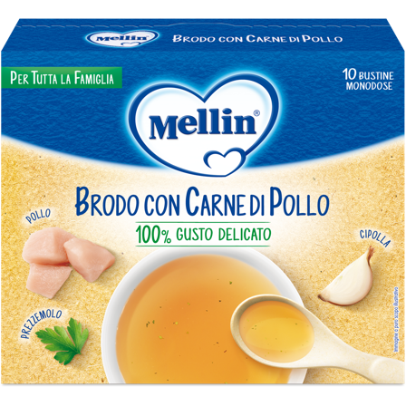 Mellin Brodo Carne Pollo 10 Bustine
