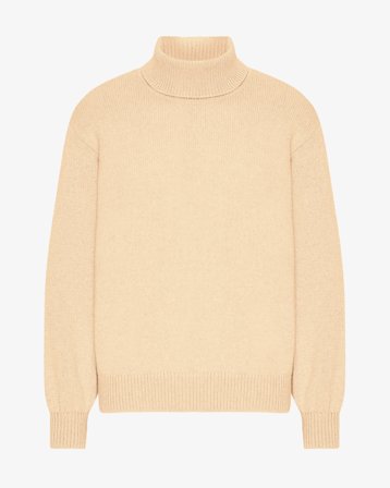 Merino Wool Turtleneck - Soft Yellow L