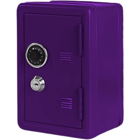 Børns møntindbetalingsboks, kreativ metal låsbar mini pengeskab, husholdningsopbevaringsdåse til mønter, skrivebordsopbevaringsboks (lilla)