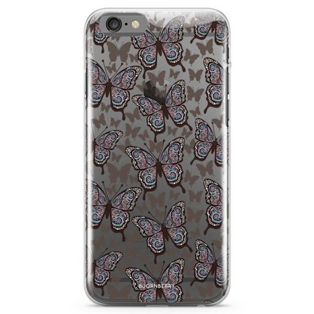 Bjornberry iPhone 6 Plus/6s Plus TPU Skal - Färgglada Fjärilar