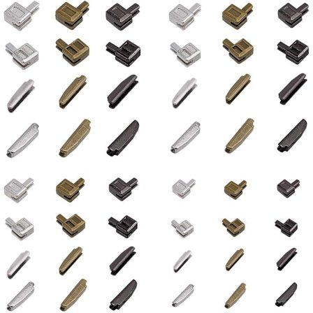 Set med 12 Metalldragkedjor i 3 Färger #3#5#8#10 Botten Dragkedje Stift