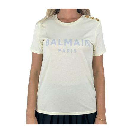 Balmain, T-Shirts Wit, Dames, Maat:S