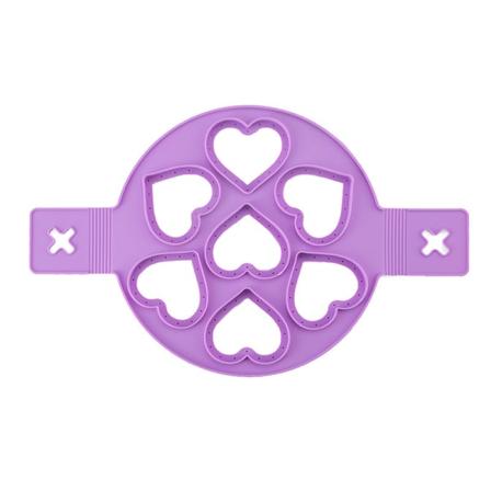 Silikon 7 hull omelettmaskin multifunksjonell hjerte Purple