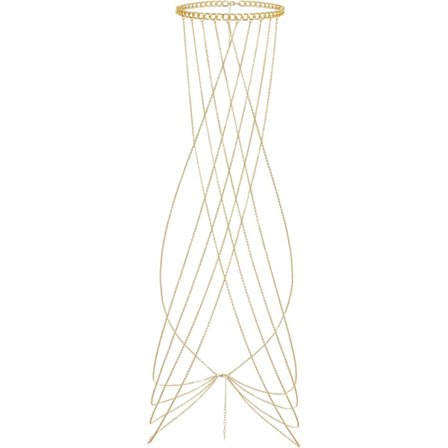 Harness Body Chain y Lagdelt Dusk Belly Waist Chain Halskjede Boho Hot Bikini Nattklubb Party Strand Kroppssmykker for Kvinner og Damer Gulltone