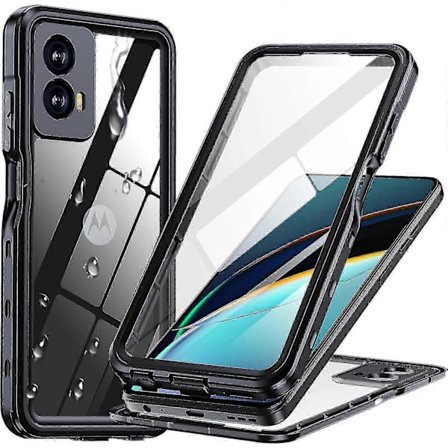 Vattentätt skal för Motorola Moto G 5G 2024 med inbyggt skärmskydd - Kraftigt stötsäkert fullt skydd