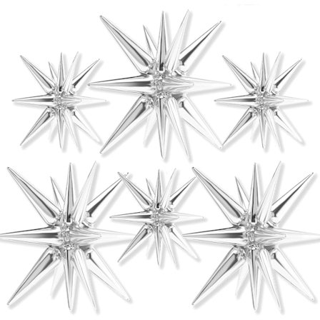 20-pack Sexspetsiga Silverfolie Ballonger, Festballonger, Latexballonger