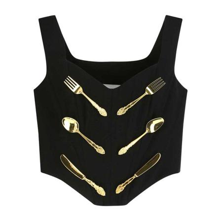 Moschino, Tops Zwart, Dames, Maat:M