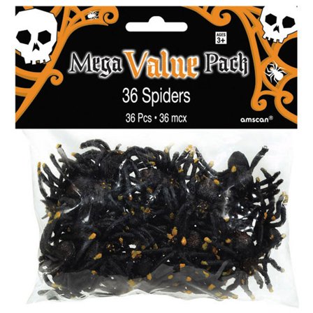 Sorte Edderkopper 36-pak