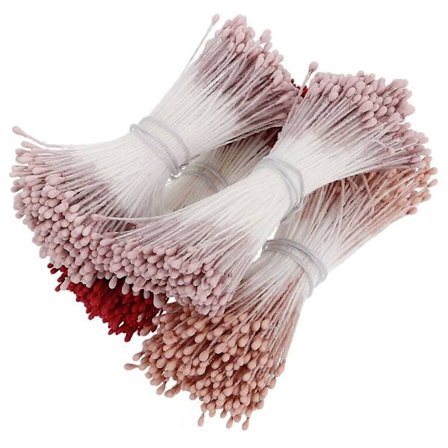 4 Bundter af dobbelthovedede håndlavede blomster pollen støvdragere til DIY-fremstilling