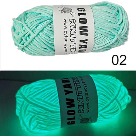 1 stk. Romantisk Funktionelt Garn Gløder i Mørket Polyester Lysende Garn 2mm til Strikning Trøje Hat Glødende Garn 1pc 02