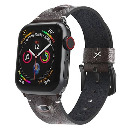 Apple Watch Series 5 / 4 40mm stylish äkta läder klockarmband - mörklila