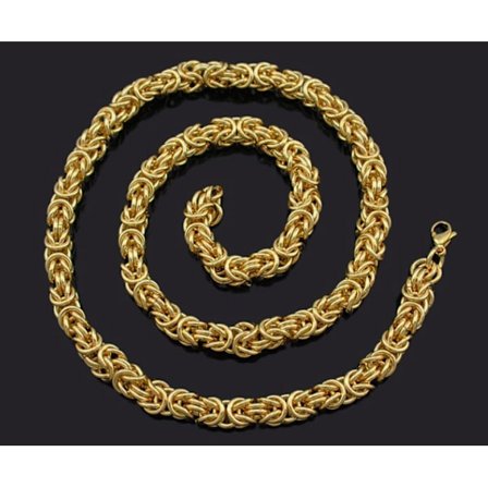 Guld Kejsarlänk halsband i rostfritt stål med 18k guldplätering