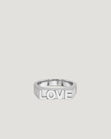 Edblad Love Signet Ring Steel Hopeanvärinen Korut Tytöt - Kids Brand Store
