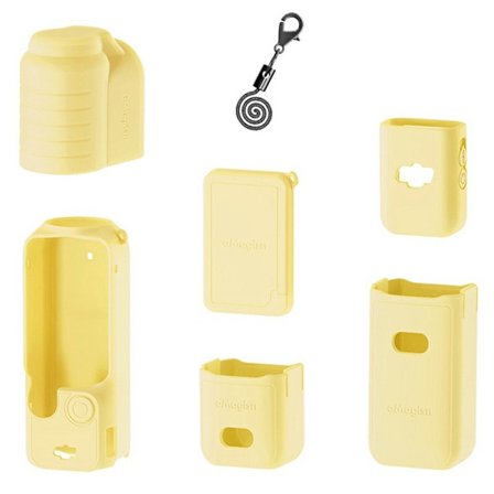 AMAGISN DJI Osmo Pocket 3 Silikonskyddande fodral Linslock Gimbalskydd Tillbehör - Gul