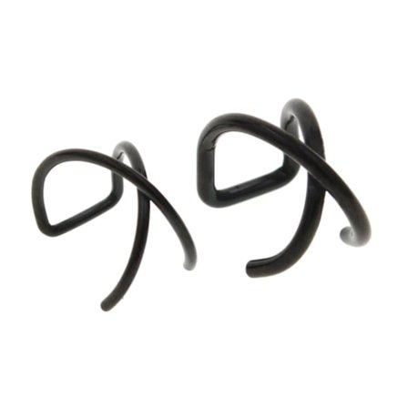2-pack Fake Helix Piercing Ear Earring Ear Cuff uden huller Sort