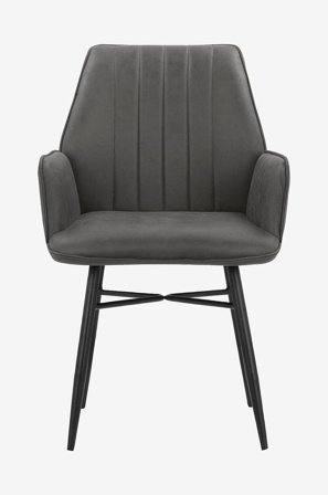 Loft24 - Ruokailutuoli käsinojilla ANZO, 2-osainen paketti - Harmaa - Käsinojalliset tuolit - - Homeroom