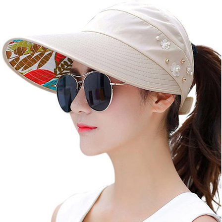 Solhattar för kvinnor Bred Brätte Solhatt UV-skydd Mössor Flop