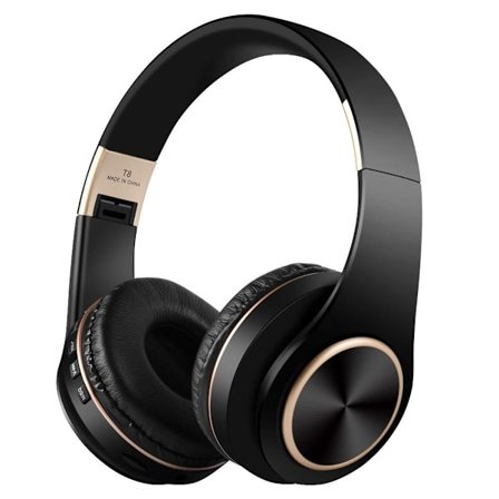 Bluetooth Over Ear Hörlurar, Trådlösa Hopvikbara Stereo Svart