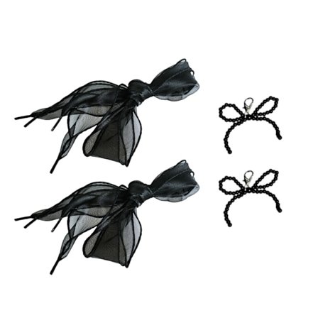 Søt sløyfeknute sko dekorasjon veske anheng perle blonde sko spenne ornament