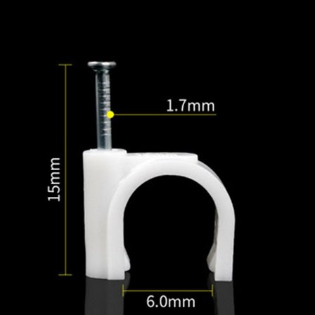100st Circle Wall Clip Kabelklämmor 6MM