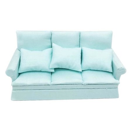 1:12 Mini Huonekalusohva 3 kpl Tyynysarjalla Simulaatio Pienois Olohuone DIY Nukkekodin Sisustus