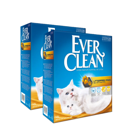 Ever Clean - Litterfree Paws - Cat Litter 10 L x 2 - Katt - Kattesand & kattestrø - Klumpdannende kattesand - ZOO.no