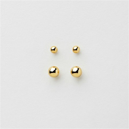 Basic Ball Studs - 18K vergoldetes Sterlingsilber