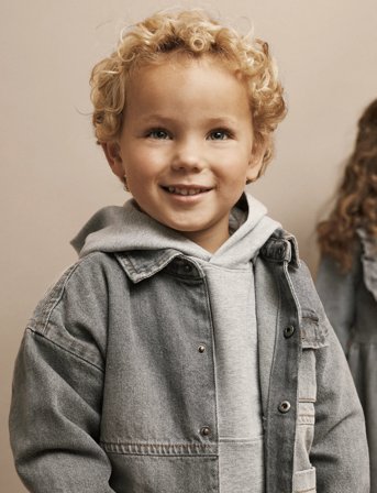 En Fant Jacket Denim - Grey - 140