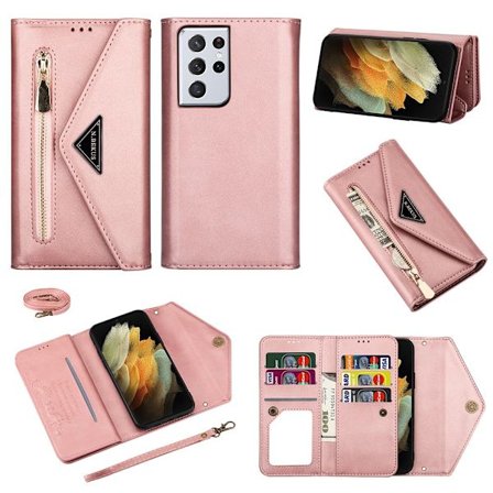 Samsung Galaxy S21 Ultra Rose Gold lompakkokotelo