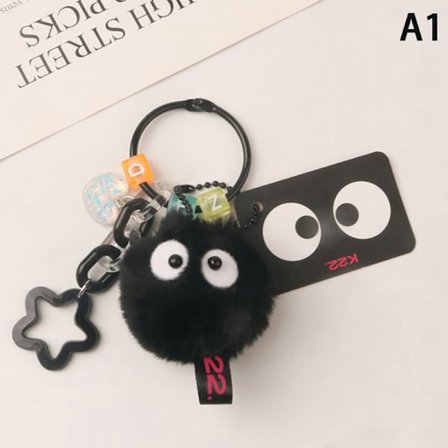Färg plysch nyckelring Spirited Away Färgglada Coal Ball Spirit El