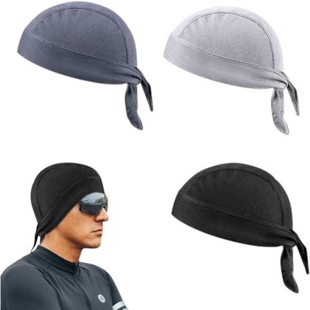 Sykkelbandana for menn, 3-delt sett - UV-beskyttende bandana - Hurtigtørkende sportsbandana