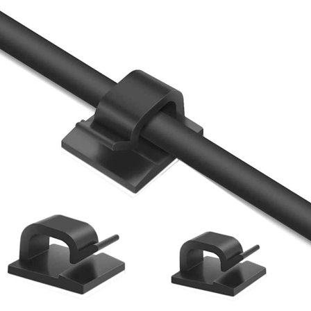 Selvklæbende kabelholder 50-pak Black