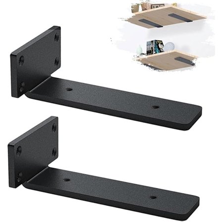 Sett med 2 Vegghylle Braketter, Industrielle Braketter, Kraftige Braketter, 5 mm Tykkelse, Vegghylle Støtte (15 cm)