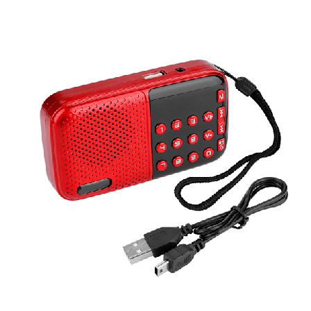 PW Cut Memory Stereo FM-radio U-skiva/TF-musik Mini USB FM-radiohögtalare med 24-timmars standby