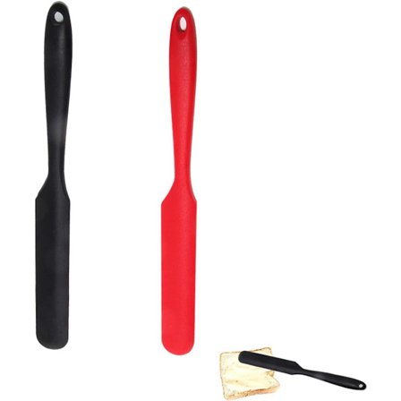 ING Silikone Spatler 2-pak Varmebestandig Bagespatel Silikonespatel plus Skraber Børste Madlavningsredskab Pande Skraber Pandekagespatel Rød Sort