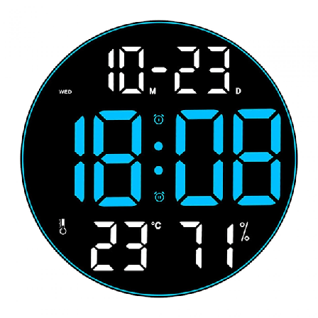 Digitalt Vægur 12 tommer LED Væg Skrivebordsur til Hjem Studieværelse Hotel Hal Rød