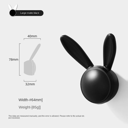 Vaatekoukku Bunny Hook MATTE MUSTA MATTE MUSTA