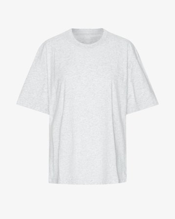 Oversized Organic T-Shirt - Snow Melange M