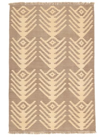 Handvävd Ljus Nomad Kelim 104X153 Ullmatta Orange/Beige Liten