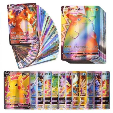 100 stk ekstremt sjeldne kort, inkludert 58V og 42VMAX - Ingen duplikater - Perfekte gaver til barn og samlere