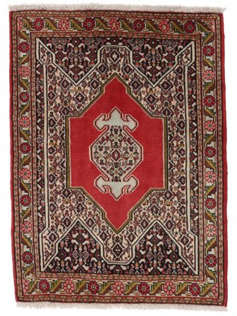 Tapis D'orient Senneh 72X97 Noir/Rouge Foncé (Laine, Perse)